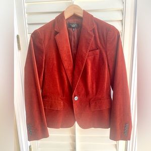 Talbots LN Velveteen Lined Blazer, 6P, Rust